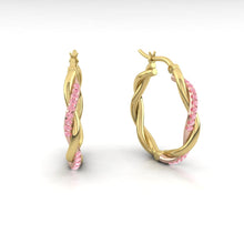 Load image into Gallery viewer, Fiore Rosé Hoop Earrings Lab Diamond

