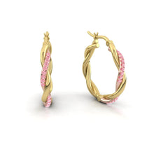 Load image into Gallery viewer, Fiore Rosé Hoop Earrings Lab Diamond
