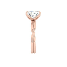Load image into Gallery viewer, Lab Natural Diamond Engagement Ring with Twisting Gold Platinum band Philippines