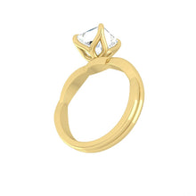 Load image into Gallery viewer, Lab Natural Diamond Engagement Ring with Twisting Gold Platinum band Philippines