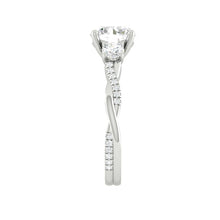 Load image into Gallery viewer, Trio Diamond Engagement Ring with Pave Twisting Gold Platinum band Philippines