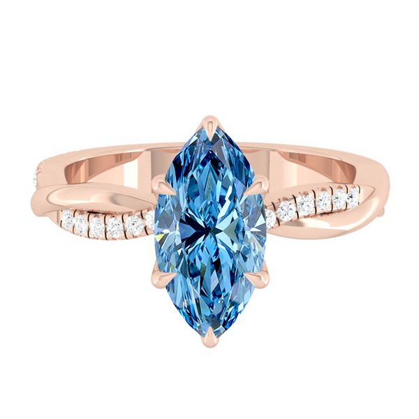 Lucce Fiore Marquise Ocean Blue Diamond