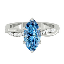 Load image into Gallery viewer, Lucce Fiore Marquise Ocean Blue Diamond