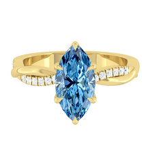 Load image into Gallery viewer, Marquise Blue Diamond Engagement Ring Wedding Rings Band Gold Jewelry Moissanite Manila Philippines