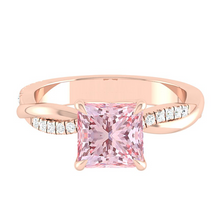 Load image into Gallery viewer, Pincess Pink Diamond Engagement Ring Wedding Rings Band Gold Jewelry Moissanite Manila Philippines