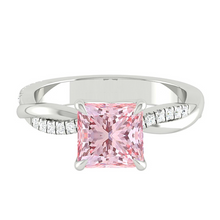 Load image into Gallery viewer, Pincess Pink Diamond Engagement Ring Wedding Rings Band Gold Jewelry Moissanite Manila Philippines
