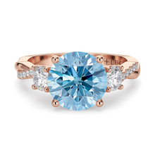 Load image into Gallery viewer, Lucce Fiore Trio Round Ocean Blue Diamond