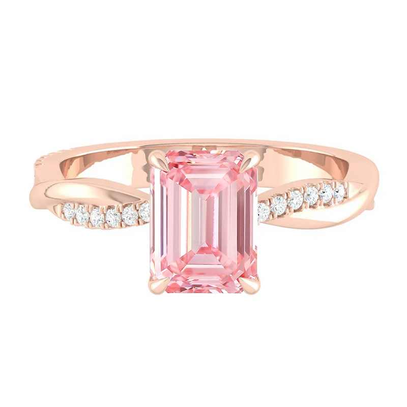 Emerald Pink Diamond Engagement Ring Wedding Rings Band Gold Jewelry Moissanite Manila Philippines