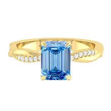Load image into Gallery viewer, Emerald Blue Diamond Engagement Ring Wedding Rings Band Gold Jewelry Moissanite Manila Philippines