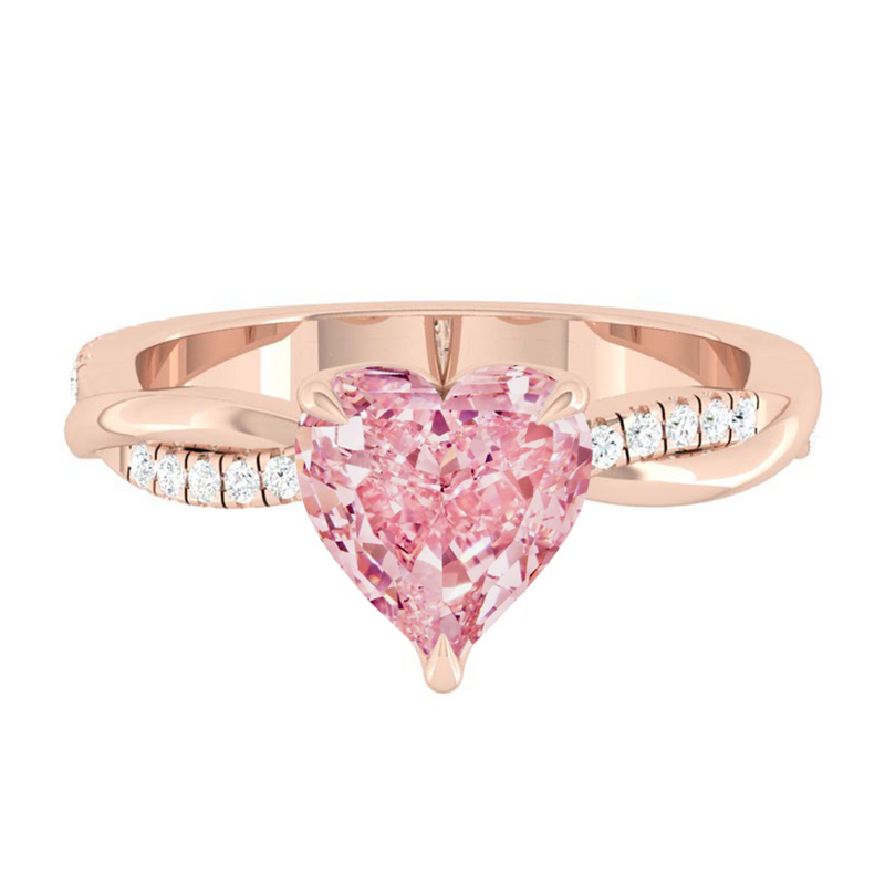 Heart Pink Diamond Engagement Ring Wedding Rings Band Gold Jewelry Moissanite Manila Philippines