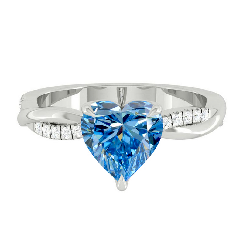 Heart Blue Diamond Engagement Ring Wedding Rings Band Gold Jewelry Moissanite Manila Philippines