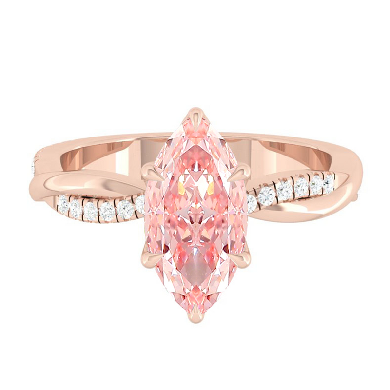 Marquise Pink Diamond Engagement Ring Wedding Rings Band Gold Jewelry Moissanite Manila Philippines