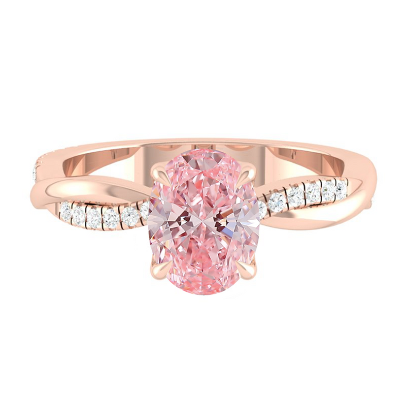 Oval Pink Diamond Engagement Ring Wedding Rings Band Gold Jewelry Moissanite Manila Philippines
