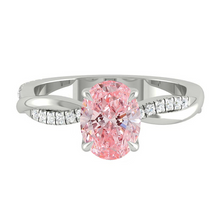 Load image into Gallery viewer, Oval Pink Diamond Engagement Ring Wedding Rings Band Gold Jewelry Moissanite Manila Philippines