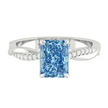 Load image into Gallery viewer, Radiant Blue Diamond Engagement Ring Wedding Rings Band Gold Jewelry Moissanite Manila Philippines