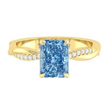 Load image into Gallery viewer, Radiant Blue Diamond Engagement Ring Wedding Rings Band Gold Jewelry Moissanite Manila Philippines