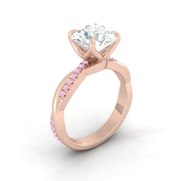Lucce Fiore Rosé Round Moissanite