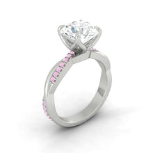Load image into Gallery viewer, Petal Moissanite Engagement Ring with Pink Diamonds Philippines