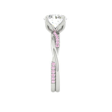 Load image into Gallery viewer, Pink Diamond Engagement Ring with twisting band Philippines