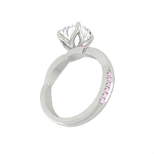 Load image into Gallery viewer, Petal Moissanite Engagement Ring with Pink Diamonds Philippines