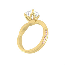 Load image into Gallery viewer, Pink Diamond Engagement Ring with twisting band Philippines