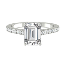 Load image into Gallery viewer, Lucce Firenze Pavé Emerald 1.20ct SUPERNOVA Moissanite 14K White Gold