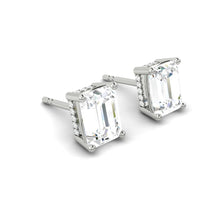 Load image into Gallery viewer, Emerald cut Diamond Earrings with Hidden Halo Philippines
