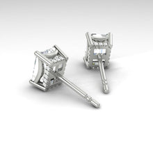Load image into Gallery viewer, Emerald cut Diamond Earrings with Hidden Halo Philippines