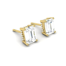 Load image into Gallery viewer, Emerald cut Diamond Earrings with Hidden Halo Philippines