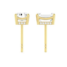 Load image into Gallery viewer, Emerald cut Diamond Earrings with Hidden Halo Philippines