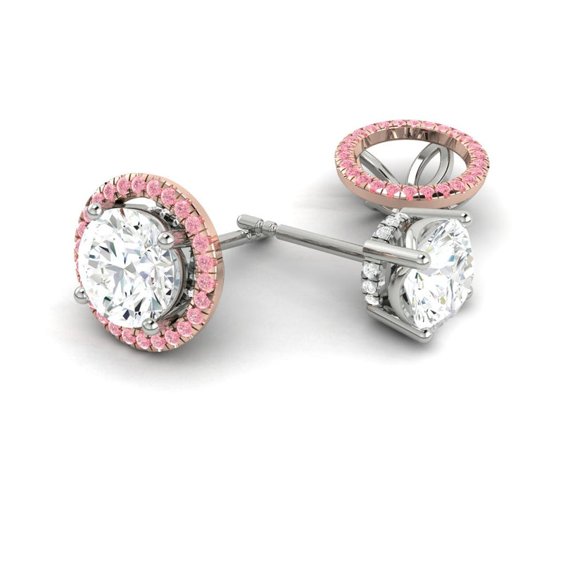 Lucce Montevalle Pavé Rosé Pink Earrings Round Diamond