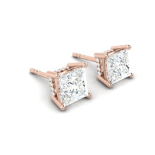 Load image into Gallery viewer, Princess cut Diamond Earrings with Hidden Halo Philippines