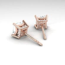 Load image into Gallery viewer, Princess cut Diamond Earrings with Hidden Halo Philippines