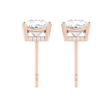 Load image into Gallery viewer, Princess cut Diamond Earrings with Hidden Halo Philippines
