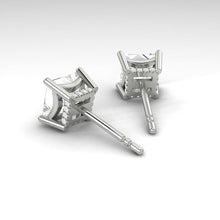 Load image into Gallery viewer, Princess cut Diamond Earrings with Hidden Halo Philippines