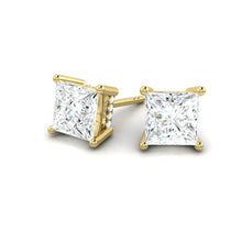 Load image into Gallery viewer, Princess cut Diamond Earrings with Hidden Halo Philippines