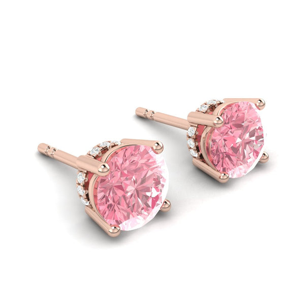 Lucce Kaela Earrings Round Rosé Pink Diamond