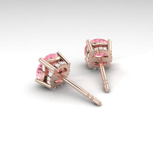 Load image into Gallery viewer, Lucce Kaela Earrings Round Rosé Pink Diamond