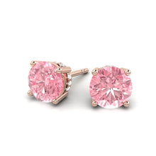 Load image into Gallery viewer, Lucce Kaela Rosé Round Earrings Lab Diamond 0.60CTW Fancy Pink VS1 Id IGI 18K Rose Gold