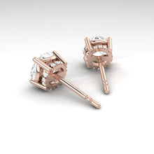 Load image into Gallery viewer, Round cut Diamond Earrings with Hidden Halo Philippines