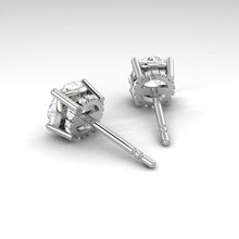 Load image into Gallery viewer, Round cut Diamond Earrings with Hidden Halo Philippines