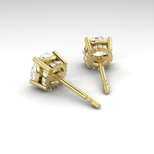 Load image into Gallery viewer, Round cut Diamond Earrings with Hidden Halo Philippines