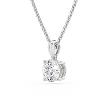 Load image into Gallery viewer, LUCCE Low Setting Round Diamond with Hidden Accents Pendant Necklace in Gold or Platinum