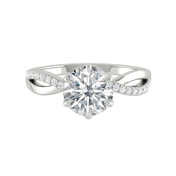 Lucce Fiore Sei Round Moissanite