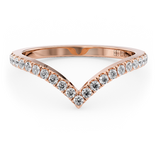 Load image into Gallery viewer, LUCCE Diamond Pave Chevron Wedding Ring in Gold or Platinum