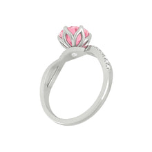 Load image into Gallery viewer, Pink Diamond Engagement Ring with Infinity Pavé Band