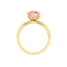 Load image into Gallery viewer, Pink Diamond Engagement Ring with Infinity Pavé Band
