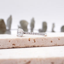 Load image into Gallery viewer, Lucce Lucia Pavé 4-Prong Round Moissanite