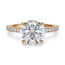 Load image into Gallery viewer, Lucce Lucia Pavé 4-Prong Round 1.00ct SUPERNOVA Moissanite 14K Yellow Gold