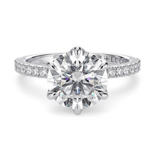 Load image into Gallery viewer, LUCCE LUCIA™ Pavé 6-Prong Round Lab Diamond 1.25ct D VVS2 Id IGI Platinum